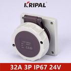 IP67 48V 32A 2 핀 IEC 저전압 산업용 전원 소켓 패널 장착