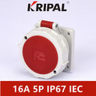 16A 5P IP67 IEC 위상 반전기 플러그와 패널 말 탄 소켓