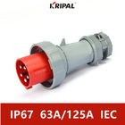IP67 삼상 63A 125A 380V 산업 플러그 및 소켓 IEC 기준