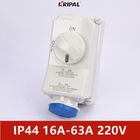 220V IP44 방수 기계적인 내부고정기 스위치 소켓 IEC 기준
